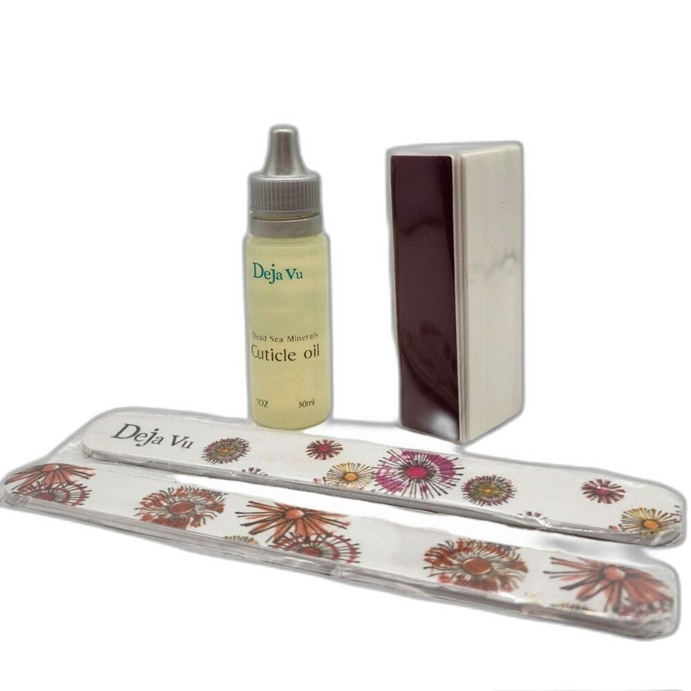 Deja Vu Nail Care - Cuticle Oil, 2 Nail Files Manicure Set + 4-way Nail Buffer